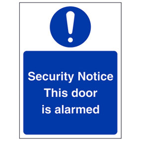 Door Is Alarmed Sign Security Notice - Adhesive Vinyl - 100x150mm (x3)