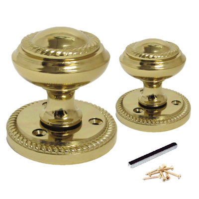 Door Knobs Brass Mortice Georgian Interior Roped Edge Door Knobs Price Comparisons | Compare The Build