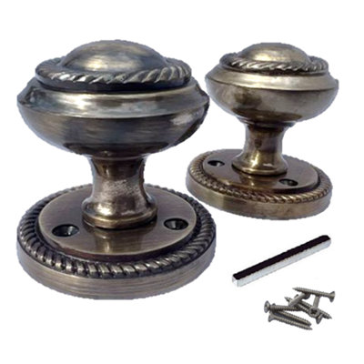 Door Knobs Round Georgian Roped Mortice Knob - Antique 62mm Price Comparisons | Compare The Build