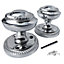 Door Knobs Round Georgian Roped Mortice Knob - Chrome Polished 62mm
