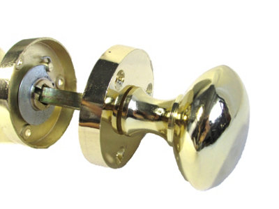 Door Knobs Round Victorian Mortice Knob Sprung - Polished Brass 56mm