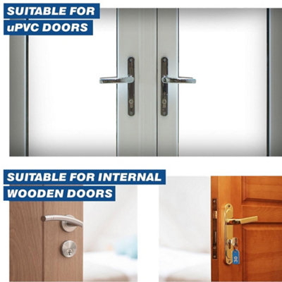 Door Lock with Keys - Chrome Thumb Turn Euro Cylinder Barrel Lock 40/40 L(80mm) - 7