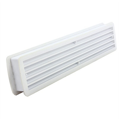 Door Louvre Vent 450 x 98mm Air Vent Cover White Plastic Grille for Interior Use