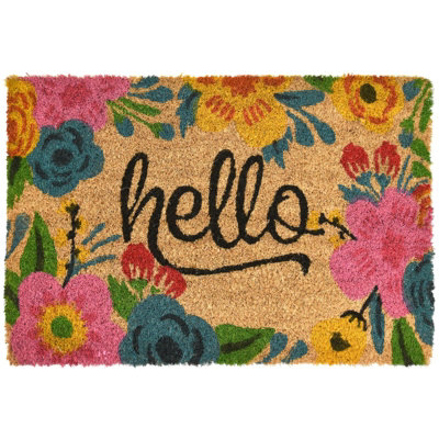 Door Mat 60 x 40cm HELLO FLORAL
