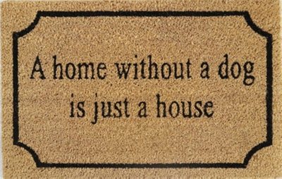 Door Mat Doormats Non Slip Natural Coir Welcome Indoor Outdoor Home Garden Mats A home without a dog...