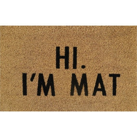 Door Mat Doormats Non Slip Natural Coir Welcome Indoor Outdoor Home Garden Mats Hi. I'm Mat