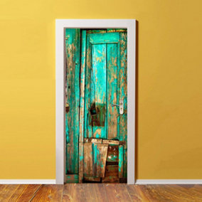 Door Mural Vintage Timber Office Decor Home Decoration Self-Adhesive Stickers