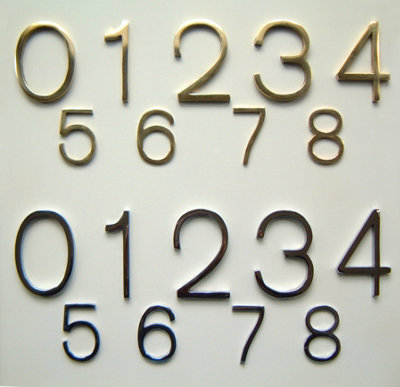 Door Numbers Chrome Modern 20th C Design (H) 50mm x (W) 25mm