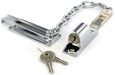 Door Security Chain Lock Polished Chrome Security Chain with Door Lock Antitheft Internal Front wooden and uPVC Door Safety Latch