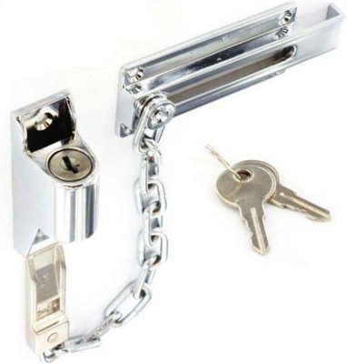 Door Security Chain Lock Polished Chrome Security Chain with Door Lock Antitheft Internal Front wooden and uPVC Door Safety Latch