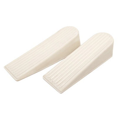 Door Stop, Wedge, Anti Slip Door Holder, Rubber Door Stopper, Cream (Almond), (Pack of 2)