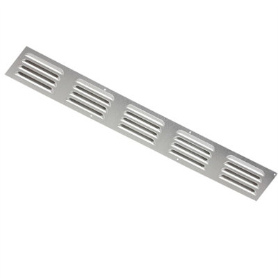 Door Vent - Louvred Aluminium 610x76mm  Silver