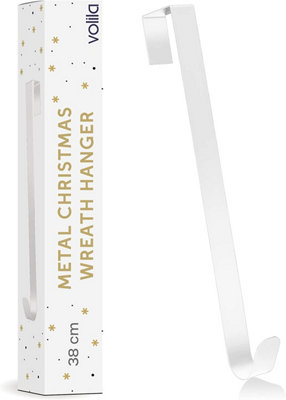Door Wreath Hanger 38cm/15in Durable & Versatile White Door Hook Multipurpose for Hats, Scarves, and Coats Price Comparisons | Compare The Build