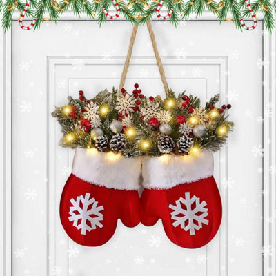 Door Wreath with LED Christmas, Christmas Decoration Door Wreath ...
