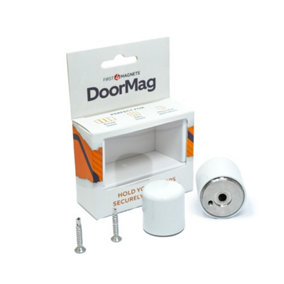 DoorMag Bifold Door Magnet Door Stop & Magnet with Catch - Fixing Screws Included (White)