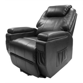 Dorchester Dual Motor Rise & Recline Chair - Black Faux Leather