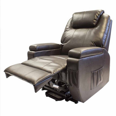 Dorchester Dual Motor Rise & Recline Chair - Brown Faux Leather