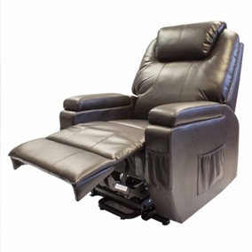 Dorchester Dual Motor Rise & Recline Chair - Brown Faux Leather