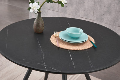Dorchester Lux Dining Table Single, Black