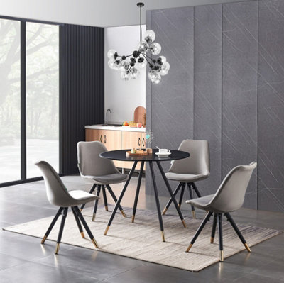 Dorchester Lux Dining Table Single, Black