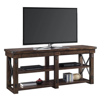 Dorel Espresso Wildwood TV Stand Wooden Veneer Table Furniture Shelves Up To 65"