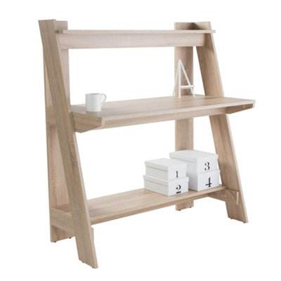 Dorel Home Arizona Desk with 2 Shelves in Light Oak Look