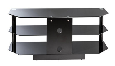 Dorel Home Essentials TV-Stand with 3 Shelves Black/Glass, 1200mm