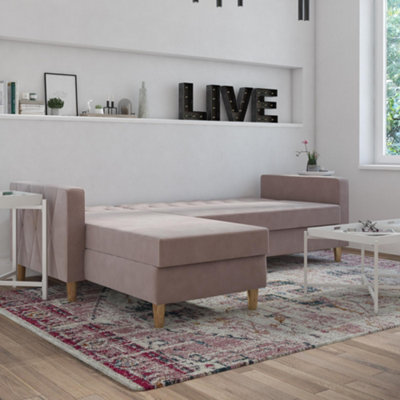 Dorel Home Liberty Sectional Futon with Storage Pink