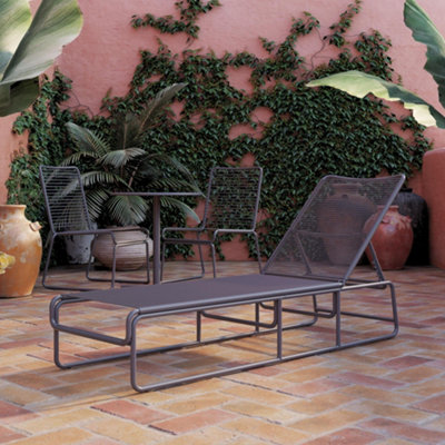 Dorel Home Nyla Sun Lounger Charcoal 1670x990x520mm