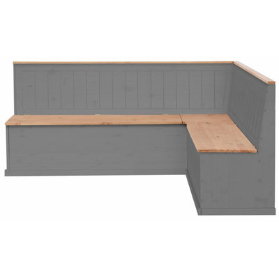 Dorel Home Sara Kitchen corner Bench L in Grey Wax