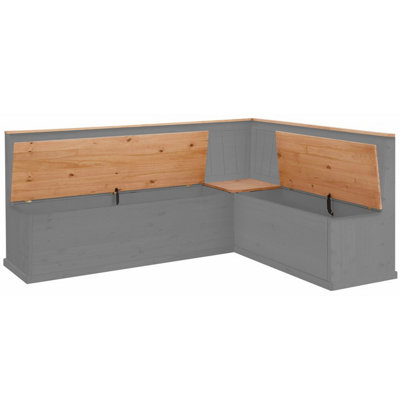 Dorel Home Sara Kitchen corner Bench L in Grey Wax