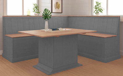 Dorel Home Sara Kitchen corner Bench L in Grey Wax