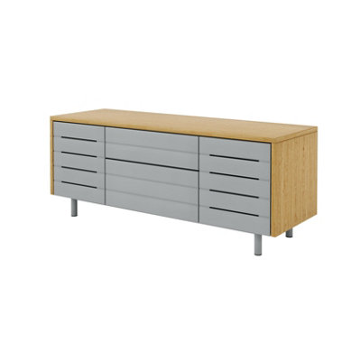 Dorel Home Venice TV-Stand with 2 Doors & 2 Drawers Grey/Oak