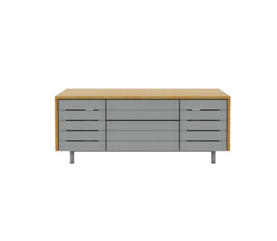 Dorel Home Venice TV-Stand with 2 Doors & 2 Drawers Grey/Oak