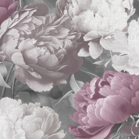 Doretta Floral Textured Vinyl Wallpaper Pink Muriva 213301