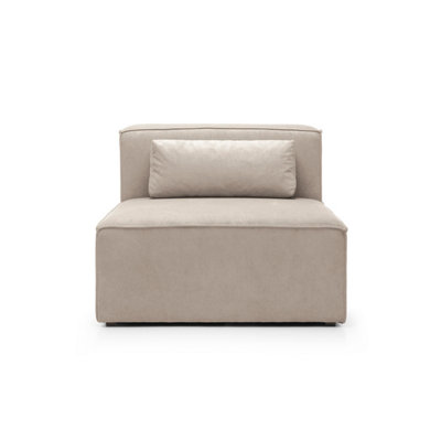 Doris Armless Chair Module in Beige Cord Chenille