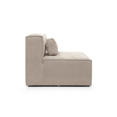Doris Armless Chair Module in Beige Cord Chenille