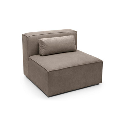Doris Armless Chair Module in Brown Chenille