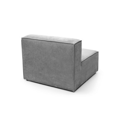 Doris Armless Chair Module in Light Grey Cord Chenille