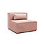 Doris Armless Chair Module in Pink Cord Chenille