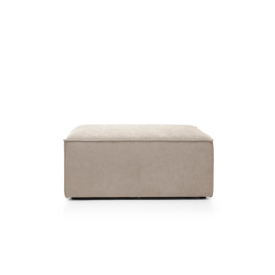 Doris Footstool in Beige Cord Chenille