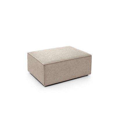 Doris Footstool in Beige Cord Chenille