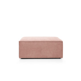 Doris Footstool in Pink Cord Chenille