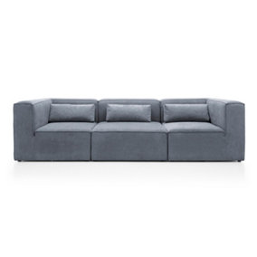 Doris Modular 4 Seater Sofa in Dark Grey Cord Chenille