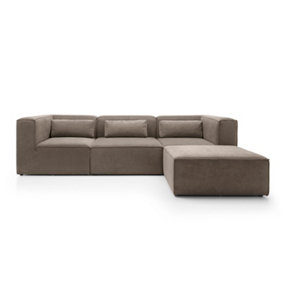 Doris Modular Corner Sofa in Brown Chenille