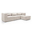 Doris Modular Corner Sofa in White Cord Chenille