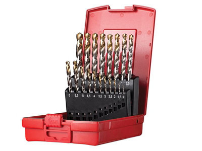 Dormer A002 201 19 Piece HSS Tin Drill Bits (Metric) In Compact Case