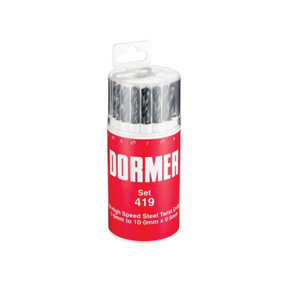 Dormer A191419 A191 No419 Metric HSS Drill Set of 19 10-100 x 05mm DORSET419