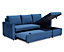 Dorset 3 Seater Pull-Out Reversible Chaise Sofa Bed, Blue Velvet