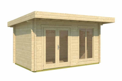 Dorset 71-Log Cabin, Wooden Garden Room, Timber Summerhouse, Home Office - L460 x W360 x H231.2 cm